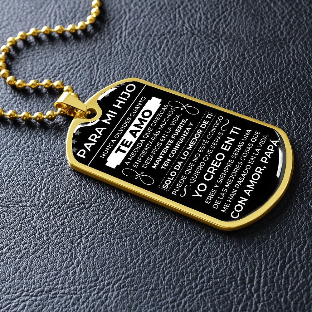 Regalo para Hijo (De Papá)| Seguir Sus Sueños | Placa Militar Personalizada