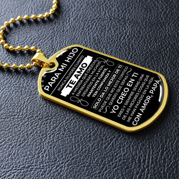 Regalo para Hijo (De Papá)| Seguir Sus Sueños | Placa Militar Personalizada