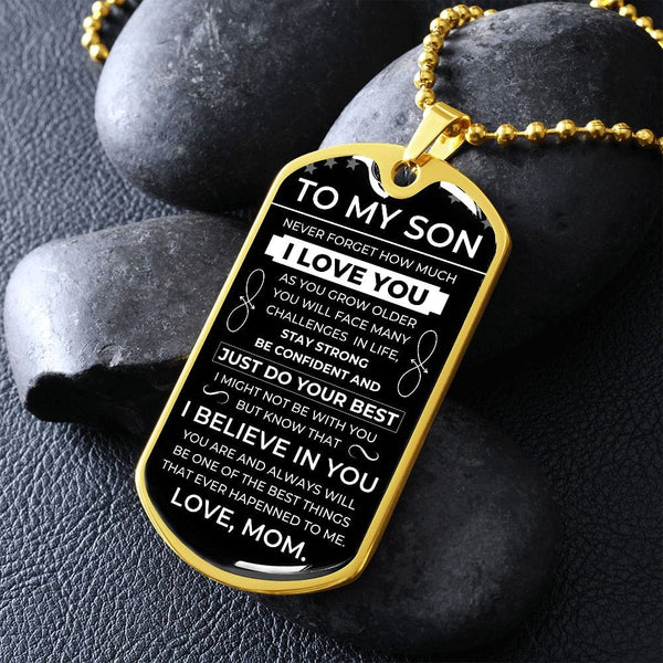 (English Version) To Son FROM MOM - Luxury Military Ball Chain BC101E