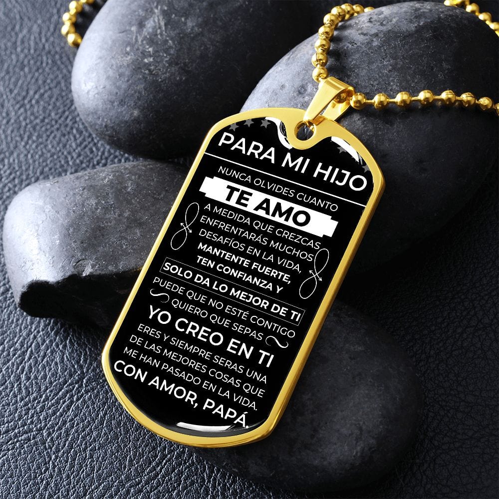 Regalo para Hijo (De Papá)| Seguir Sus Sueños | Placa Militar Personalizada