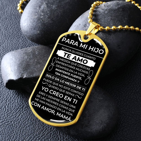 Regalo para Hijo (De Mamá)| Yo Creo En Te | Placa Militar Personalizada
