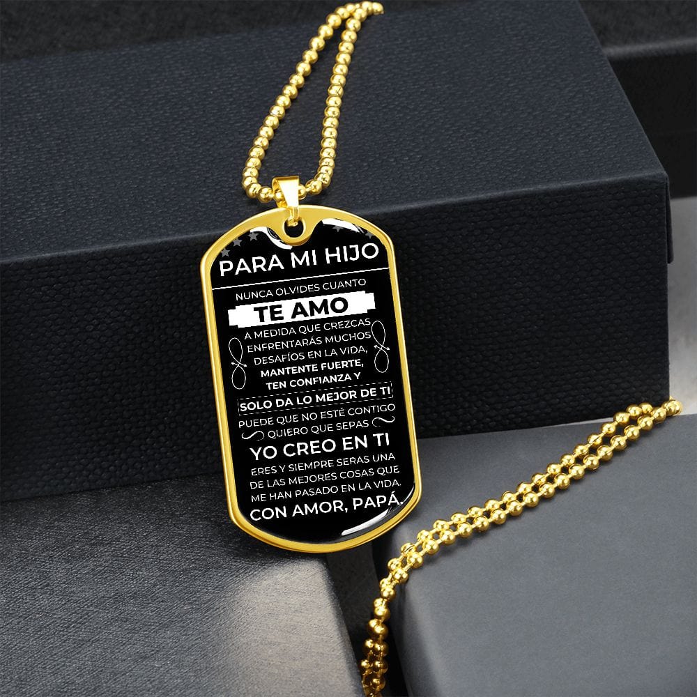 Regalo para Hijo (De Papá)| Seguir Sus Sueños | Placa Militar Personalizada