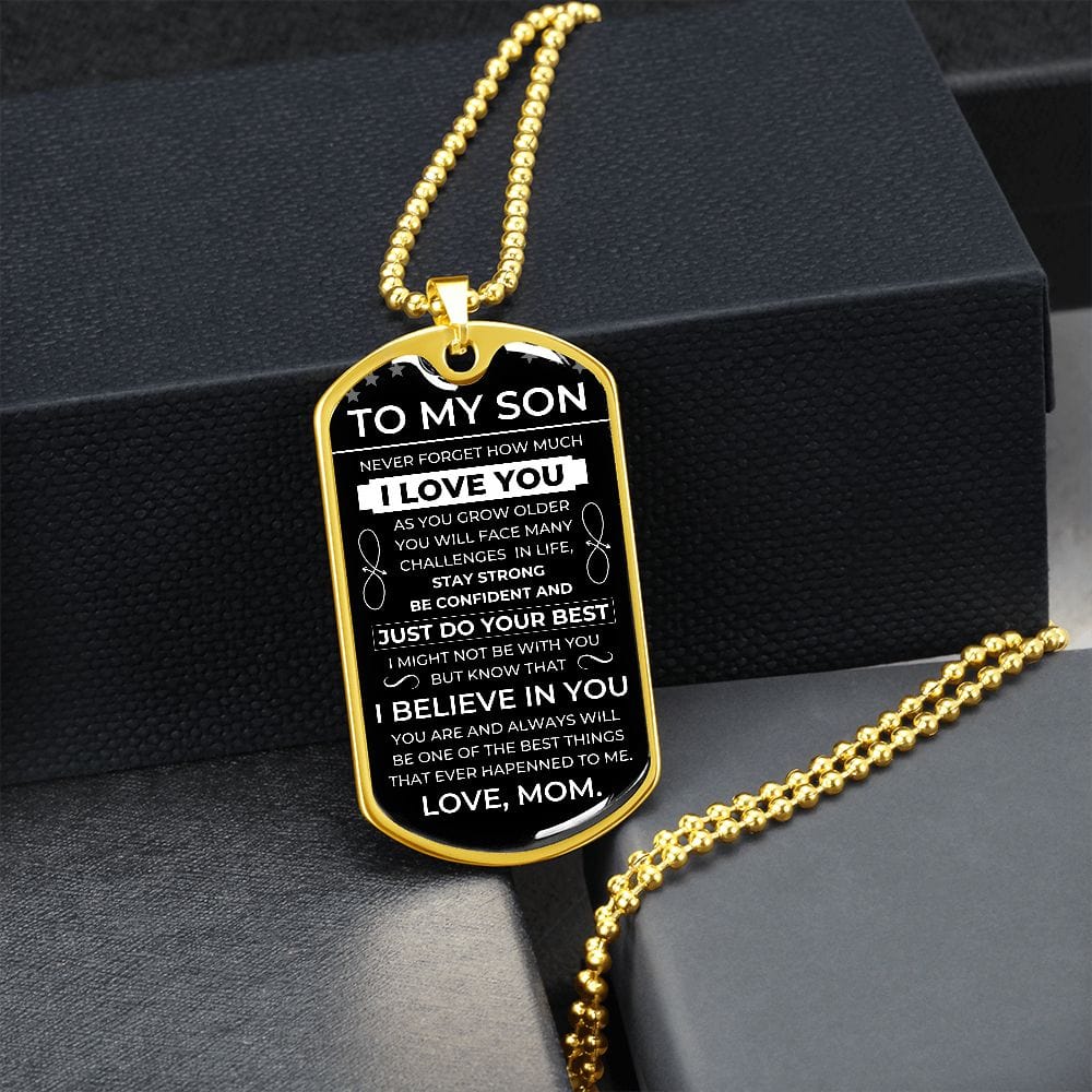 (English Version) To Son FROM MOM - Luxury Military Ball Chain BC101E