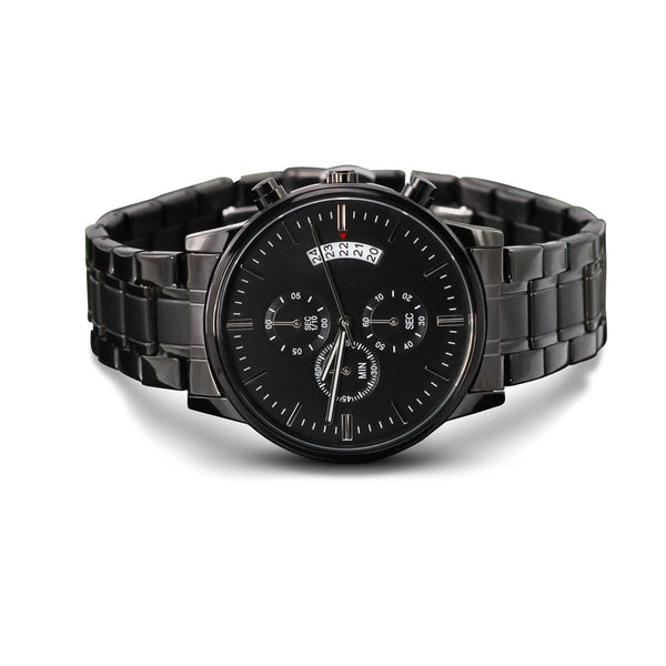 Customized Engraving - Black Chronograph Watch