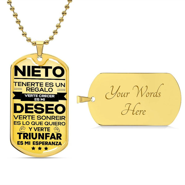 Regalo Para  Nieto| Verte Crecer | Placa Militar - Grabado Opcional
