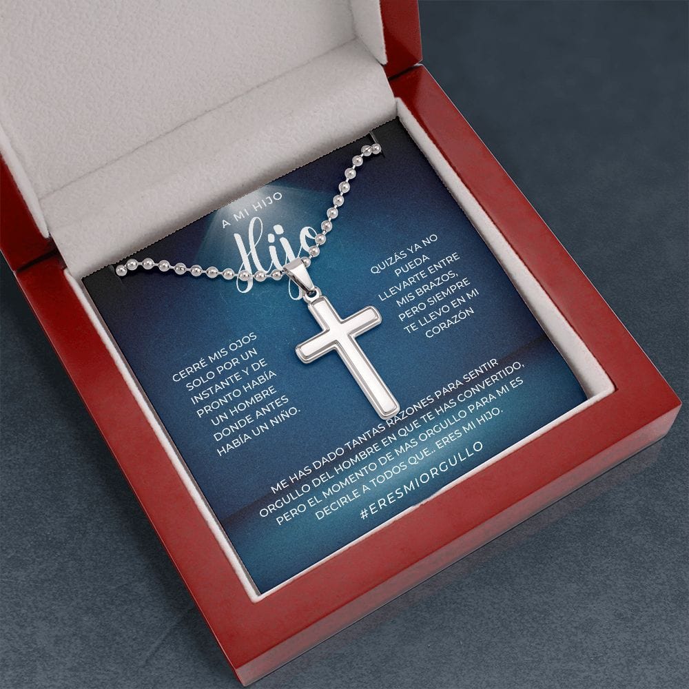 Regalo para Hijo | Mi Querido Hijo | Collar Con Cruz De Acero Inoxidable
