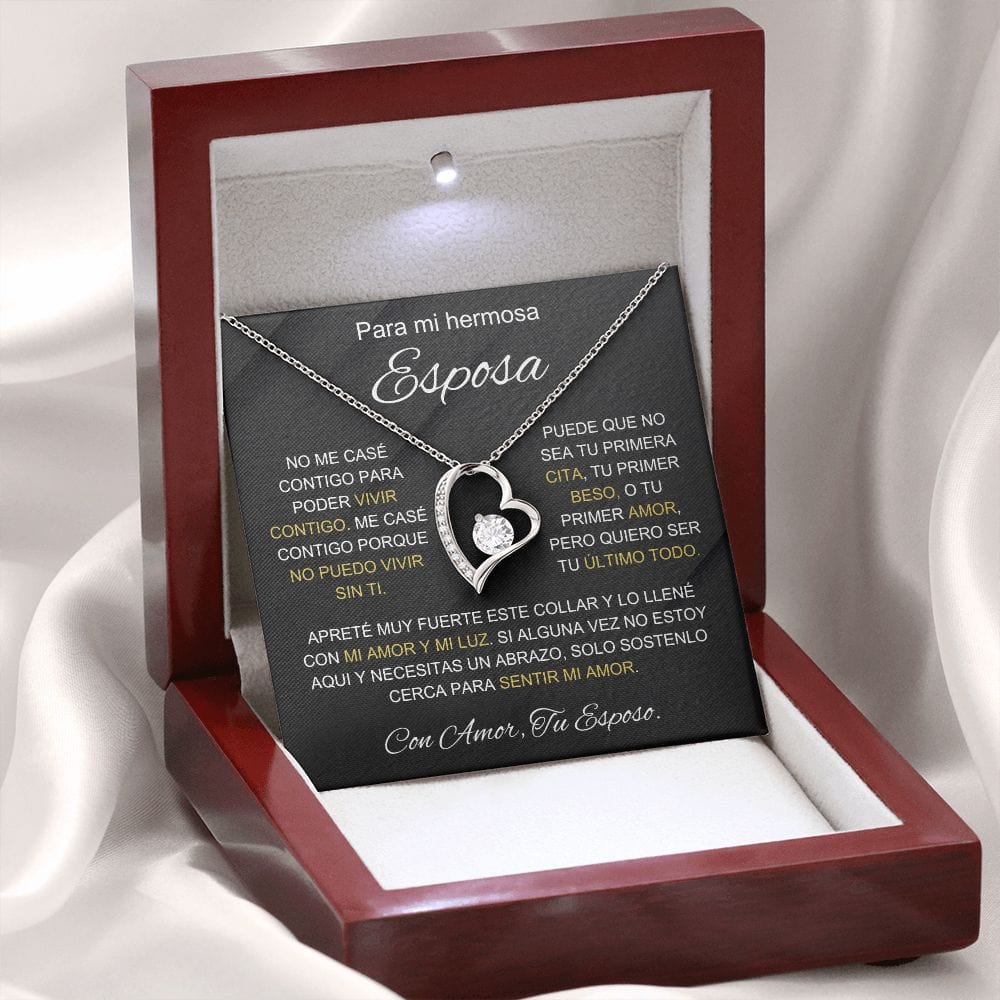Regalo Para Esposa | Vivir contigo | Collar Amor para siempre