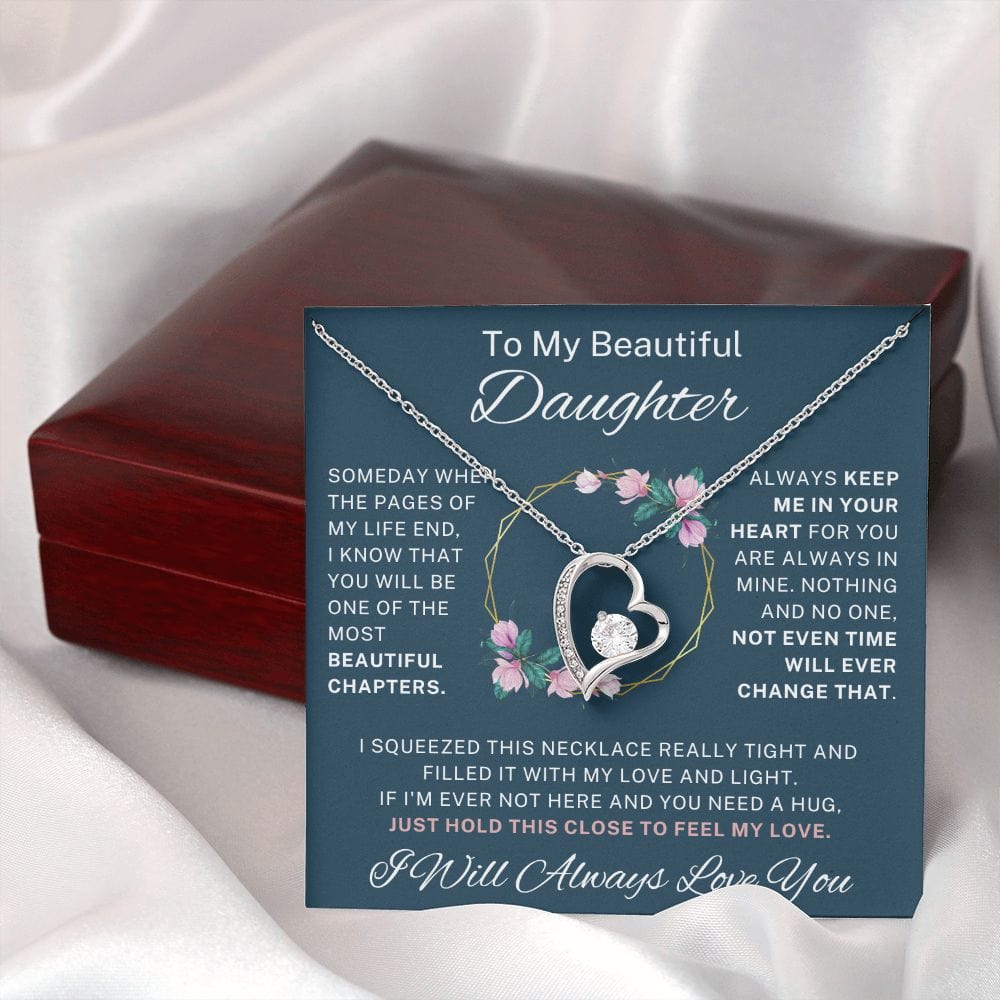 To My Beautiful Daughter - Forever Love Necklace - 124FL
