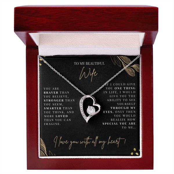 To My Beautiful Wife - Forever Love Necklace - E129FL