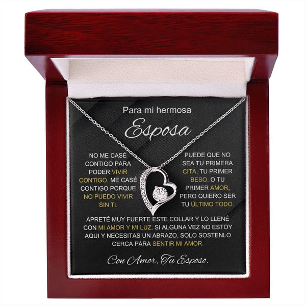 Regalo Para Esposa | Vivir contigo | Collar Amor para siempre