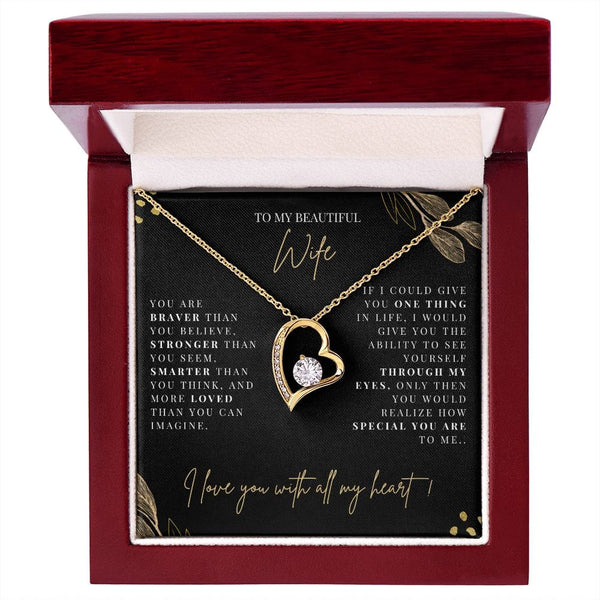 To My Beautiful Wife - Forever Love Necklace - E129FL
