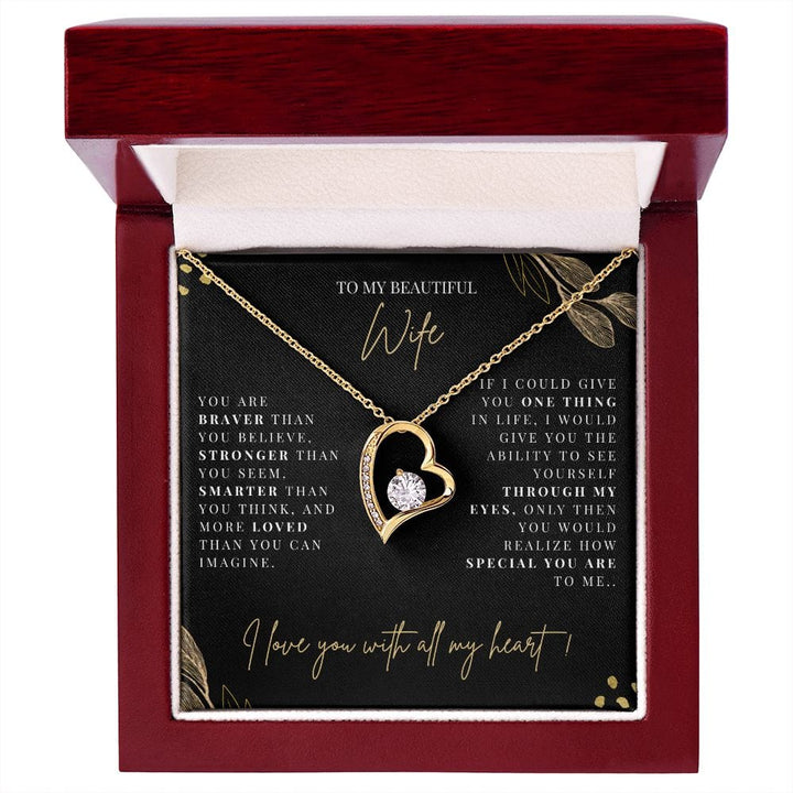 To My Beautiful Wife - Forever Love Necklace - E129FL