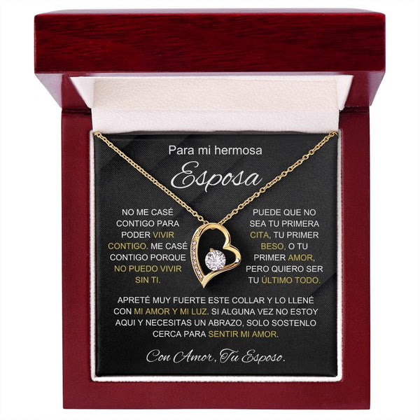 Regalo Para Esposa | Vivir contigo | Collar Amor para siempre