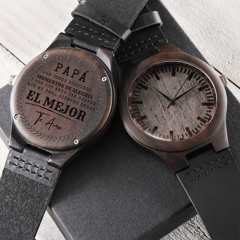 Regalo Para Papa | Momentos Eternos | Reloj de Madera Grabado