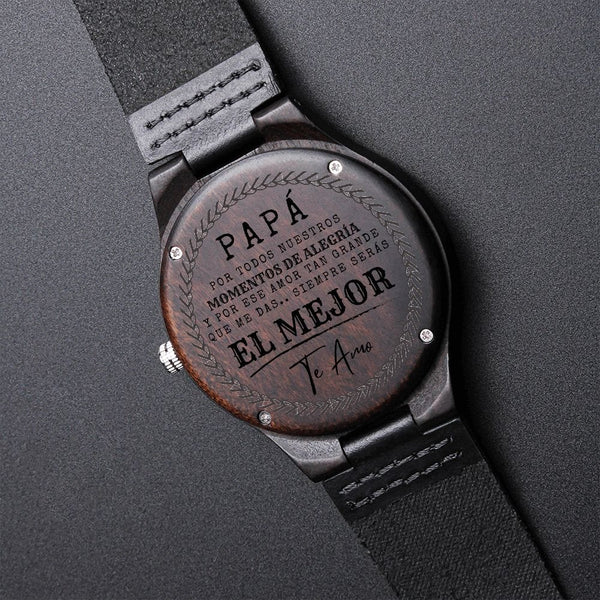 Regalo Para Papa | Momentos Eternos | Reloj de Madera Grabado