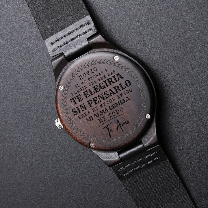 Para Mi Novio - Engraved Wooden Watch - WW101