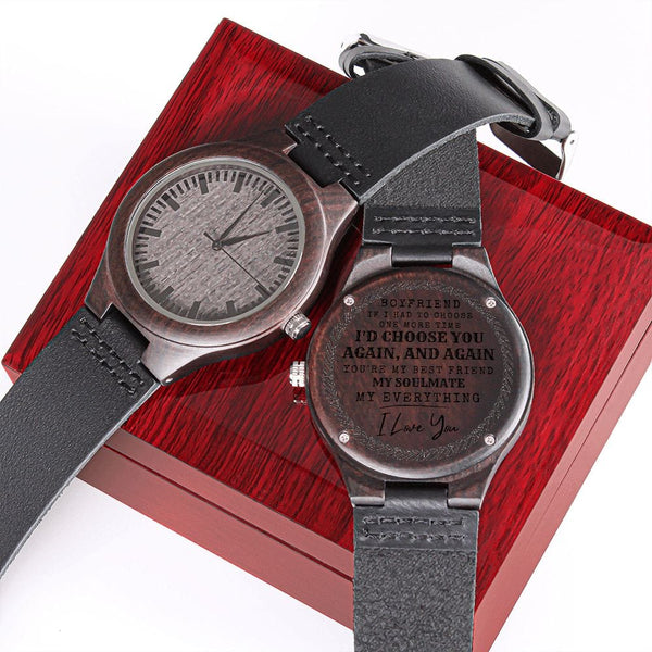 To My Boyfriend - Engraved Wooden Watch - WW101-1