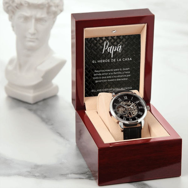 Regalo Para Papa | Siempre Contigo | Reloj Calado para Hombre