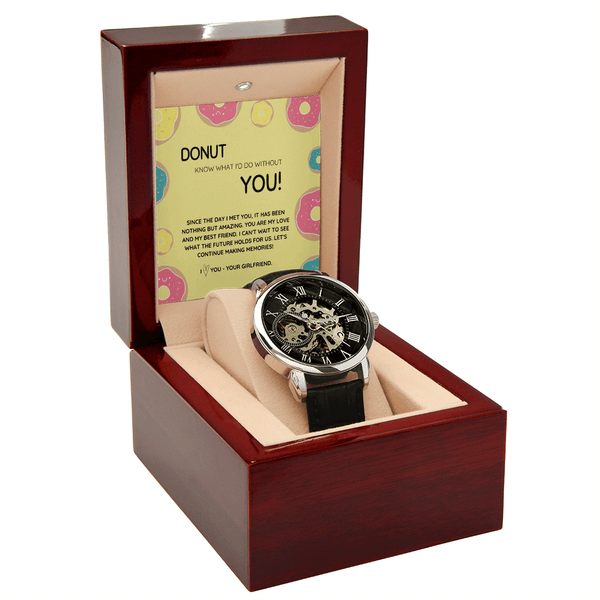 To My Boyfriend - Donut Know What I'D Do Without You - Men's Openwork Watch