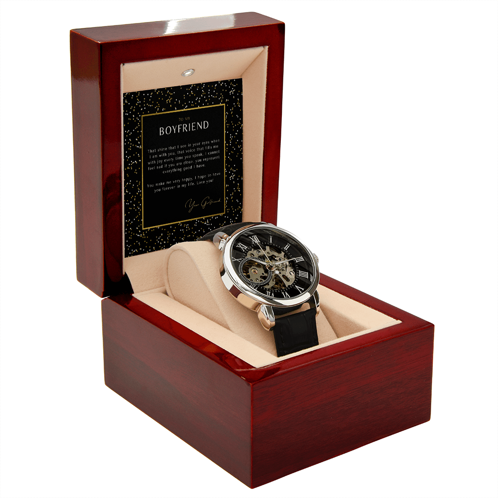 To My Boyfriend - That Shine That I See In Your Eyes - Men's Openwork Watch