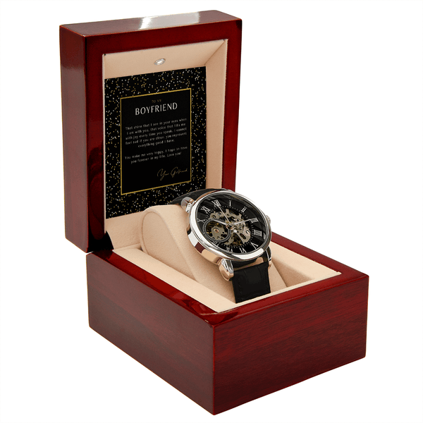 To My Boyfriend - That Shine That I See In Your Eyes - Men's Openwork Watch