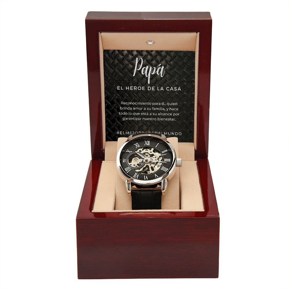Regalo Para Papa | Siempre Contigo | Reloj Calado para Hombre