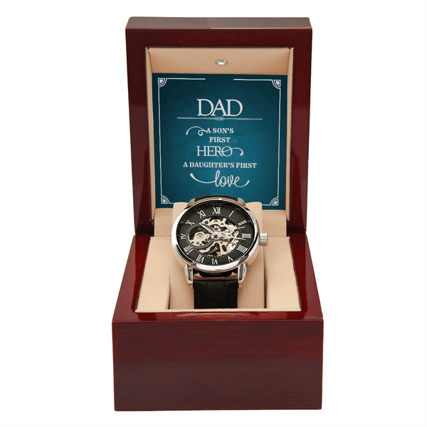 To Dad - A Son's First Hero, A Daughter's First Love - Men's Openwork Watch