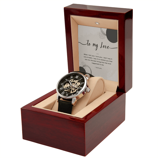 To My Love - When I Tell You I Love You - Men's Openwork Watch