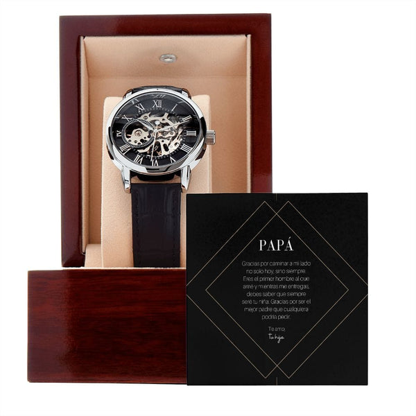 Regalo Para Papa | Un Legado de Tiempo | Reloj Calado para Hombre