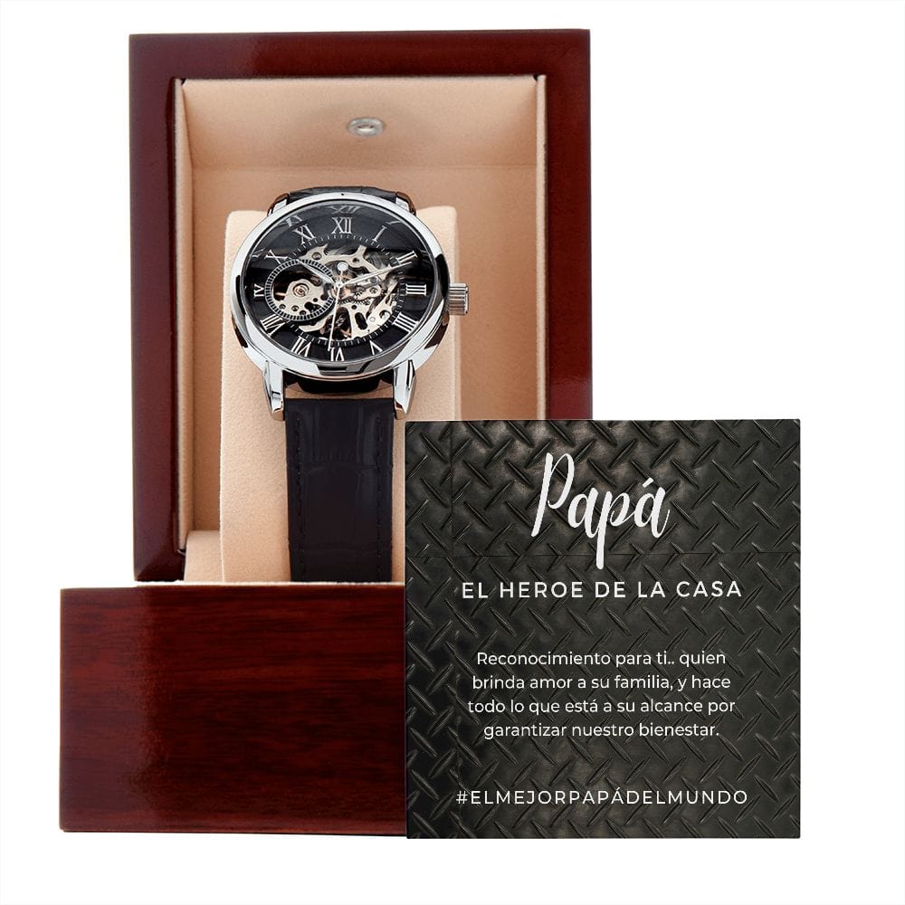 Regalo Para Papa | Siempre Contigo | Reloj Calado para Hombre