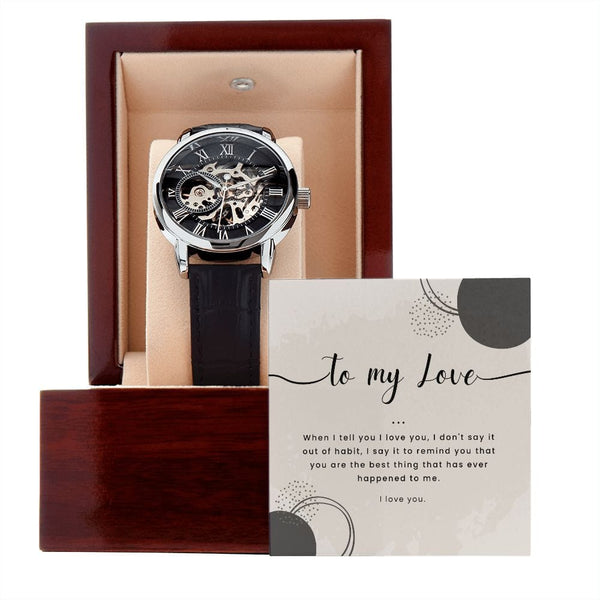 To My Love - When I Tell You I Love You - Men's Openwork Watch