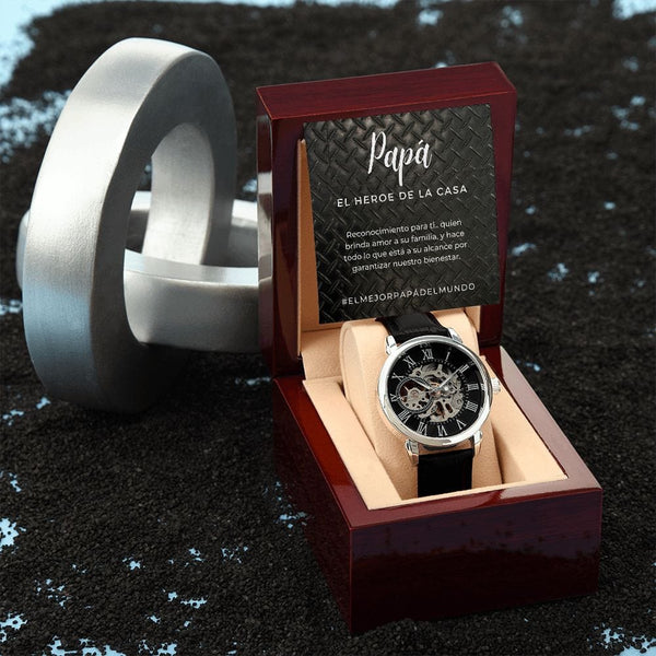 Regalo Para Papa | Siempre Contigo | Reloj Calado para Hombre