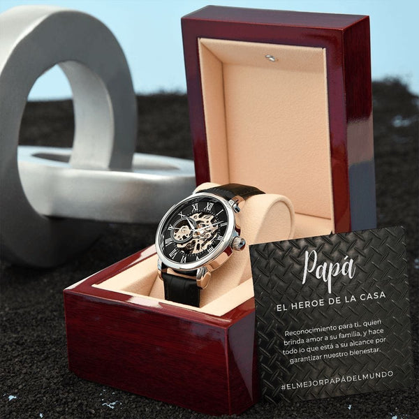 Regalo Para Papa | Siempre Contigo | Reloj Calado para Hombre