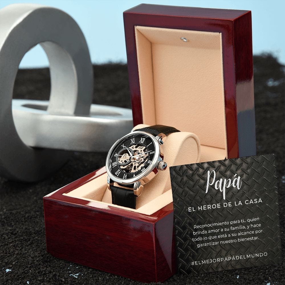 Regalo Para Papa | Siempre Contigo | Reloj Calado para Hombre