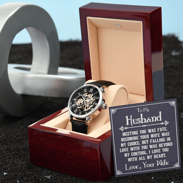 To My Husband - Meeting You Was Fate - Men's Openwork Watch