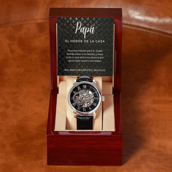 Regalo Para Papa | Siempre Contigo | Reloj Calado para Hombre
