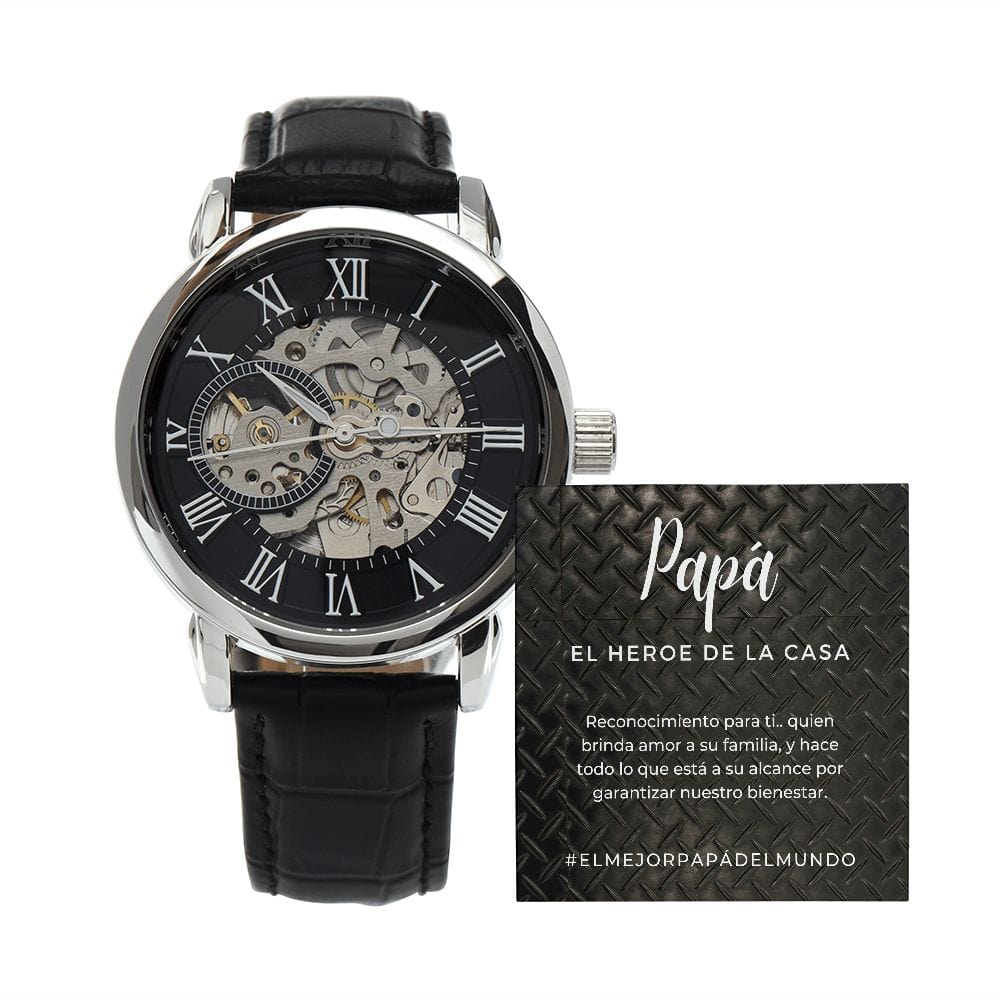 Regalo Para Papa | Siempre Contigo | Reloj Calado para Hombre