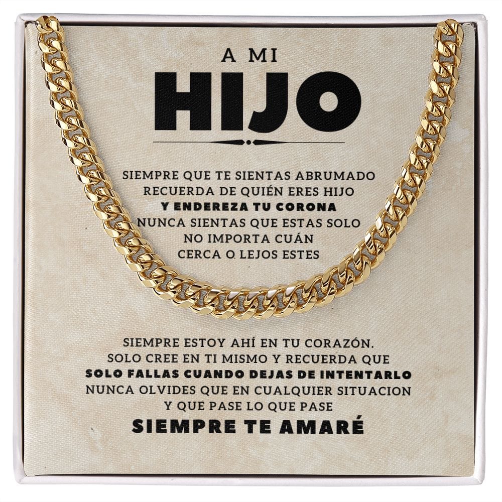 Regalo para Hijo | Te Amo | Cadena de Eslabones Cubanos
