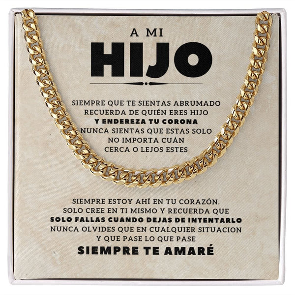 Regalo para Hijo | Te Amo | Cadena de Eslabones Cubanos
