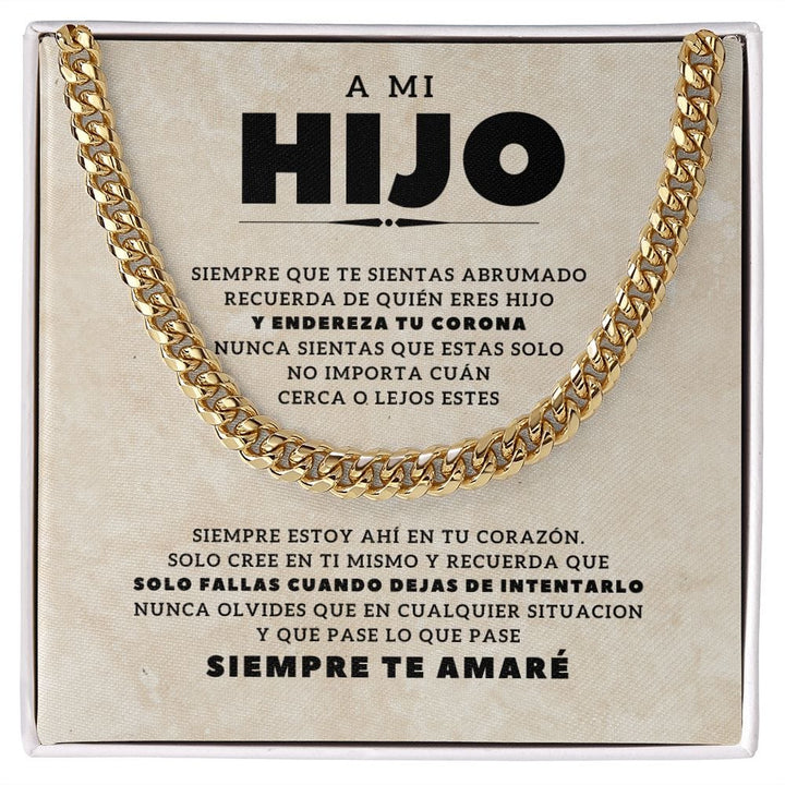 Regalo para Hijo | Te Amo | Cadena de Eslabones Cubanos