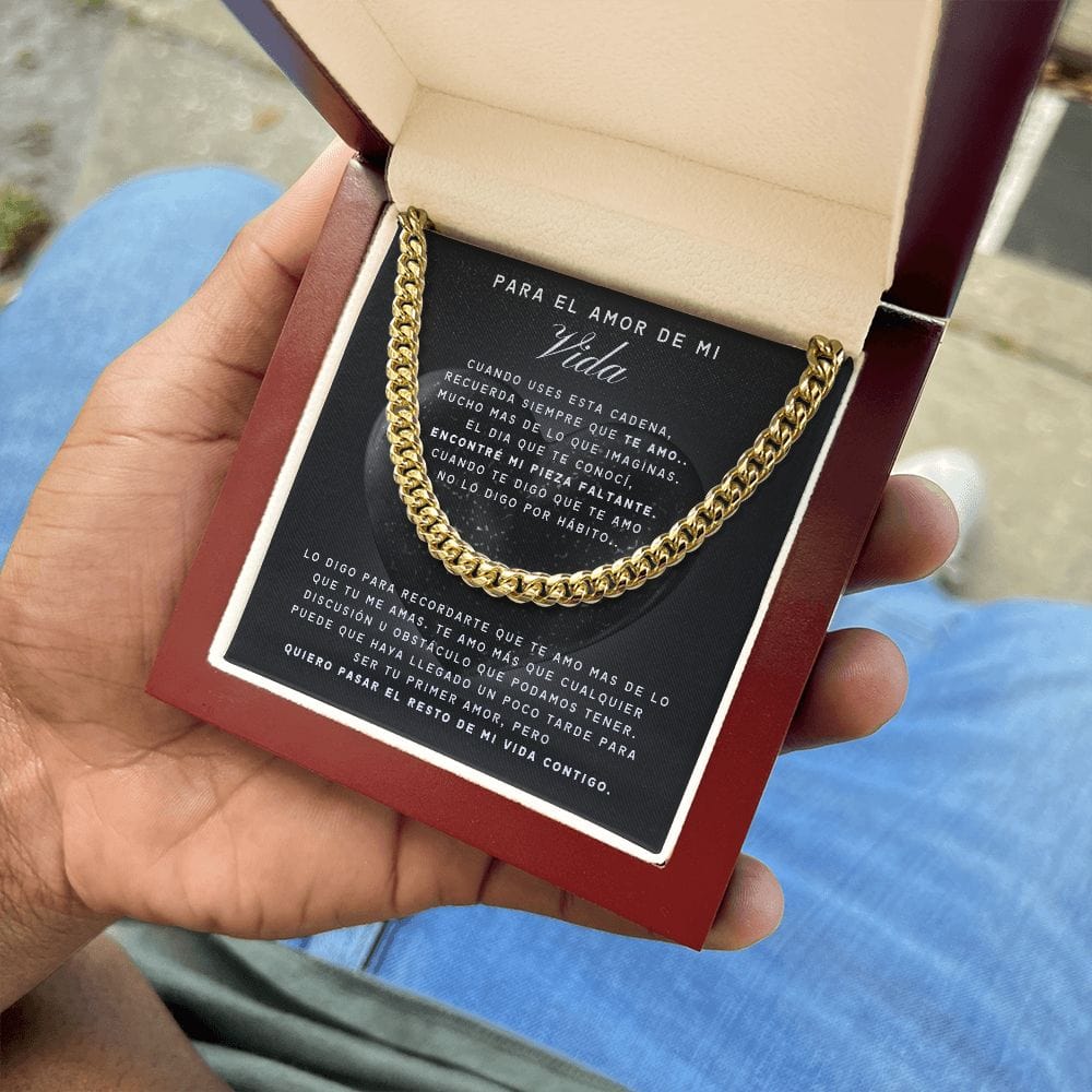 Regalo Para Novio/Esposo | Para El Amor De Mi Vida | Cadena de eslabones cubanos
