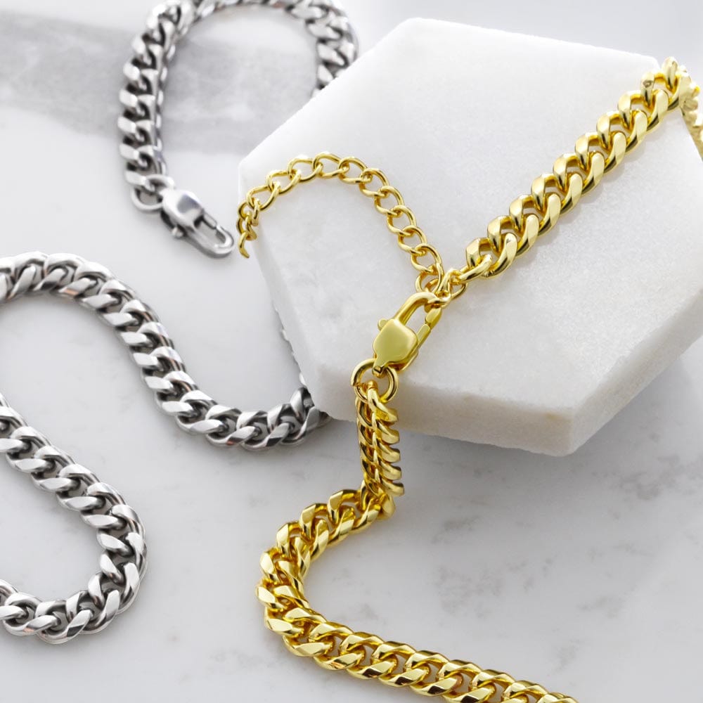 Regalo Para Novio/Esposo | Para El Amor De Mi Vida | Cadena de eslabones cubanos