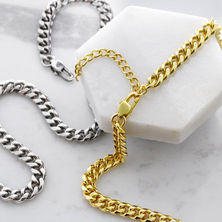 Regalo Para Novio/Esposo | Para El Amor De Mi Vida | Cadena de eslabones cubanos