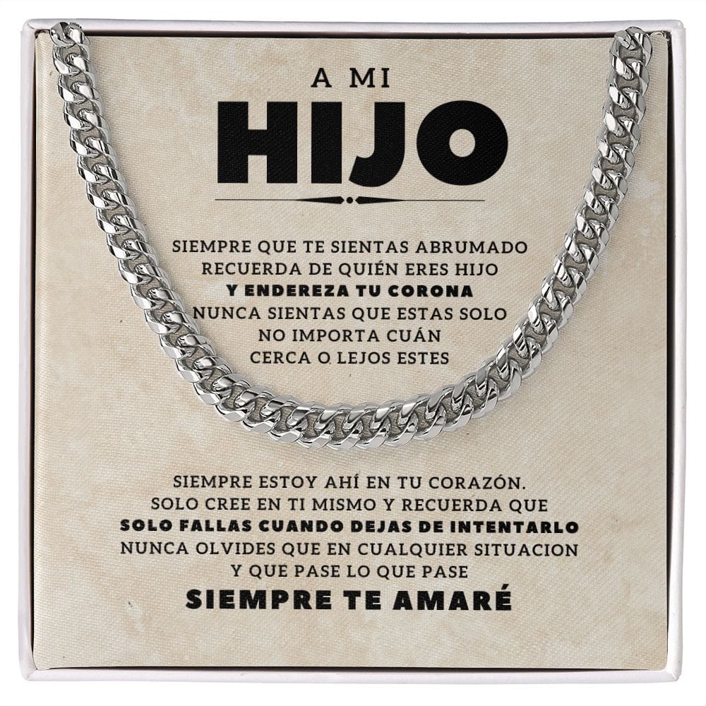 Regalo para Hijo | Te Amo | Cadena de Eslabones Cubanos