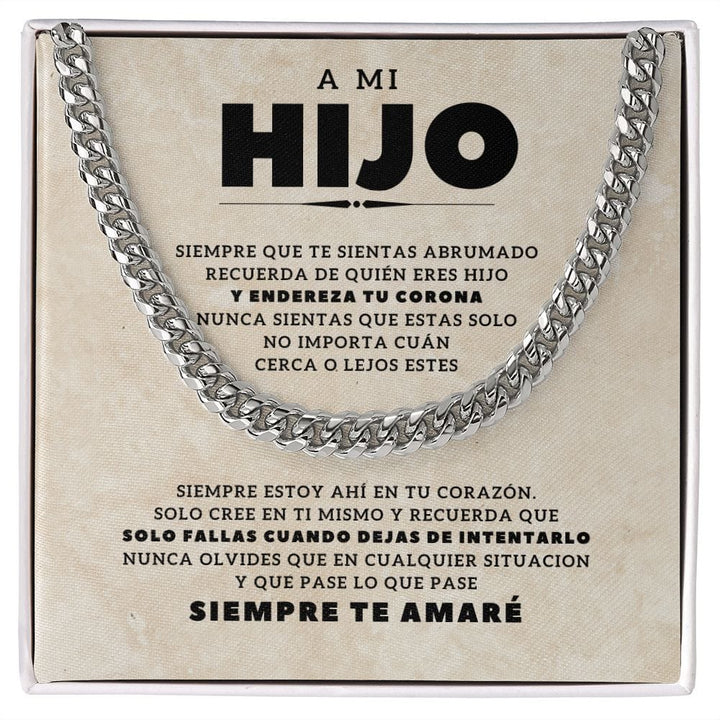 Regalo para Hijo | Te Amo | Cadena de Eslabones Cubanos