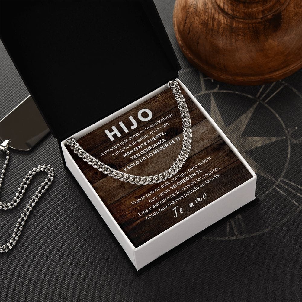Regalo para Hijo | Mi Orgullo | Cadena de Eslabones Cubanos