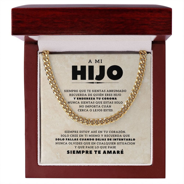 Regalo para Hijo | Te Amo | Cadena de Eslabones Cubanos