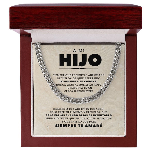 Regalo para Hijo | Te Amo | Cadena de Eslabones Cubanos