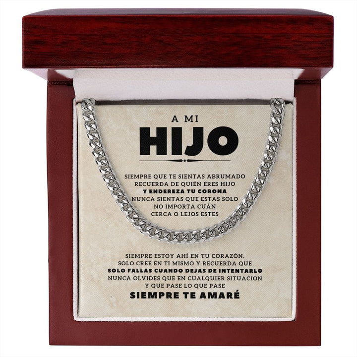 Regalo para Hijo | Te Amo | Cadena de Eslabones Cubanos