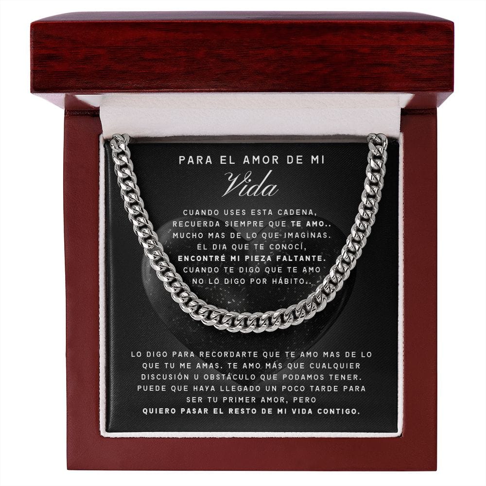 Regalo Para Novio/Esposo | Para El Amor De Mi Vida | Cadena de eslabones cubanos